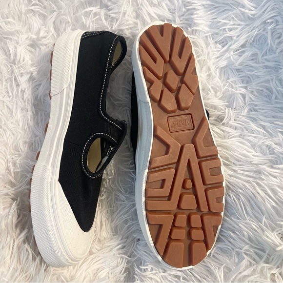 Cute Vans Black and White Buckle Mary Jane Sneakers - Picture 3 of 4